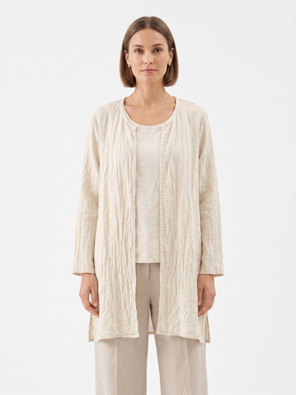 Flax Linen Open Front Cardigan – Lagenlook